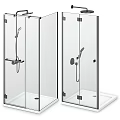 Modern Shower Sauna Enclosure With Clear Glass Panel And Multiple Design Options Acrylic Base