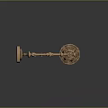 Vintage Brass Wall Lamp With Curved Decorative Arm And Dark Glass Shade
