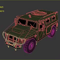 Green Armored Military Off Road Vehicle With Roof Equipment And Large Tires
