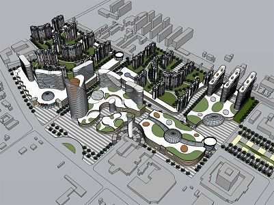 Modern Aerial View Planning 3d model