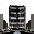 Contemporary High Rise Residential Building Featuring Glass Curtain Walls And Surrounded By Lush Green Trees