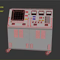 Industrial Control Equipment With Display Screen Meters Buttons And Mobile Wheels
