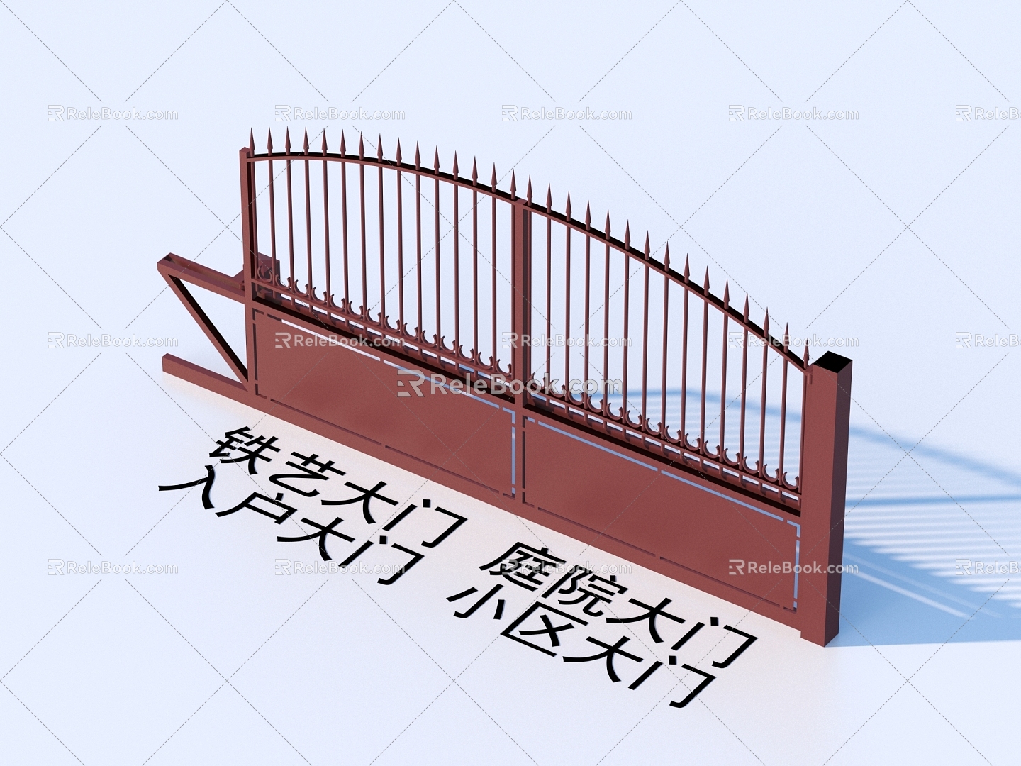 Wrought Iron Gate Courtyard Gate Entrance Gate Community Gate 3d model