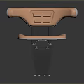 Orange Public Chair with Armrests Padded Seat Backrest and Metal Base Design