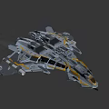 Futuristic Fighter Jet With Advanced Aerodynamic Structure Gray Yellow Accents And Detailed Cockpit