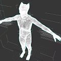 Game and Movie Character With Black Body Blue Glowing Patterns And Helmet Structure