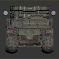 Vintage Military Truck With Missile Launchers Muddy Tires And Multiple Wheels