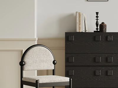 Comfortable Leisure Chair With Soft Fabric Seat And Black Wooden Frame 3d model