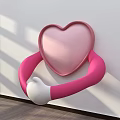 Heart Shaped Frame Photo Spot With Pink Arms White Hands And Wooden Floor