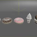 Colorful Assorted Donuts With Sprinkles Ice Cream Cone And Hamburger Arrangement
