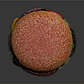 Sesame Bun Burger with Fresh Lettuce Tomato Slice Melted Cheese and Patty on Black Background