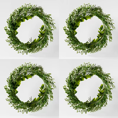 Natural Green Leaf Wreath Decorative Hanging Ornament For Home Interior Decoration 3d model