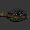 Turtle Shaped Architectural Model With Transparent Dome Containing City Buildings And Brick Like Limbs