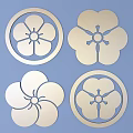 Japanese Style Carved Round Carved Traditional Pattern Carved Pattern 3d model