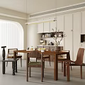 Middle Ancient Retro Home Restaurant Middle Ancient Style Restaurant Open Restaurant Retro Style Restaurant Middle Ancient Style Sideboard Middle Ancient Style Dining Table and Chair 3d model