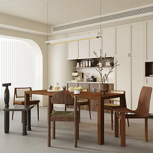 Middle Ancient Retro Home Restaurant Middle Ancient Style Restaurant Open Restaurant Retro Style Restaurant Middle Ancient Style Sideboard Middle Ancient Style Dining Table and Chair 3d model