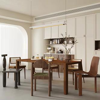 Middle Ancient Retro Home Restaurant Middle Ancient Style Restaurant Open Restaurant Retro Style Restaurant Middle Ancient Style Sideboard Middle Ancient Style Dining Table and Chair 3d model