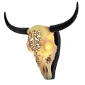Unique Cow Skull Wall Lamp with Carved Patterns for Indoor Lighting Decoration