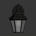 Classic Black Metal Outdoor Wall Lantern With Glass Shade And Decorative Top