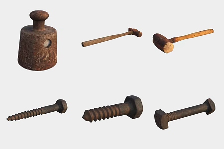 Tools Weight Screw Hammer 3d model