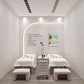 Modern Style Beauty Hair Salon Interior With Reception Desk Product Shelves And Styling Chairs