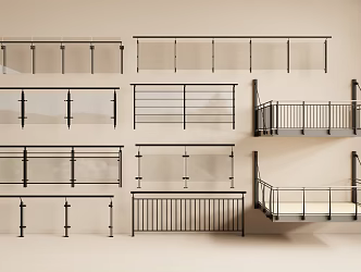 Glass Railing 3d model