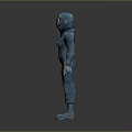 Futuristic Blue Astronaut Suit 3D Model With Helmet Full Body Design And Boots