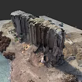 Abandoned Urban Concrete Structure With Surrounding Dirt Water Area And Debris