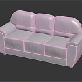 Light Gray Leather Modern Three Seater Sofa With Comfortable Backrest And Armrests 3d model