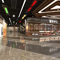 Modern Department Store Corridor With Dior Display Windows Brand Posters Marble Floor And Lighting Design