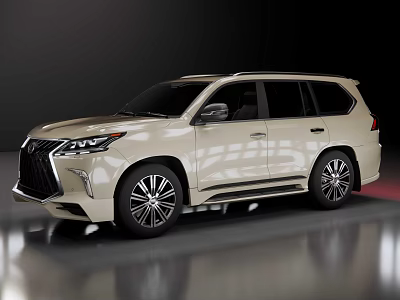 Luxury Cream Colored Lexus SUV With Modern Design And Large Alloy Wheels 3d model