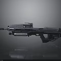 Futuristic Sci Fi Weapon With Metallic Body Scope Barrel And Tactical Grip