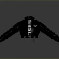 Modern Black Jacket With Stand Collar Front Zipper And Sleeve Accents
