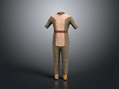 Mythical Character And Creature Inspired Costume With Belted Sleeves Pants And Boots 3d model