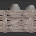 Wooden Crate With Light Colored Cushions For Home Decor And Living Room Use