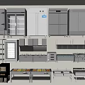 Professional Stainless Steel Kitchen Appliances With Refrigerators Ovens Stoves And Food Warmers