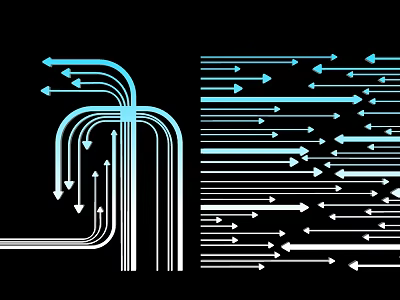 Modern Abstract Blue White Arrow Line Tech Style Decorative Wall Hanging Art Design 3d model