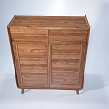 Wooden Shoe Cabinet With Top Drawer And Double Doors For Home Storage Organization