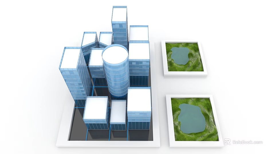 Sandbox Design With High Rise Building Models Parks And Lakes 3d model 