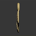 Golden Feather Shaped Fashion Accessory With Loop For Clothing Decoration