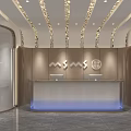 Reception Desk Reception Negotiation Rest Area DuPont Paper Ice Crack Board Light Box 3d model