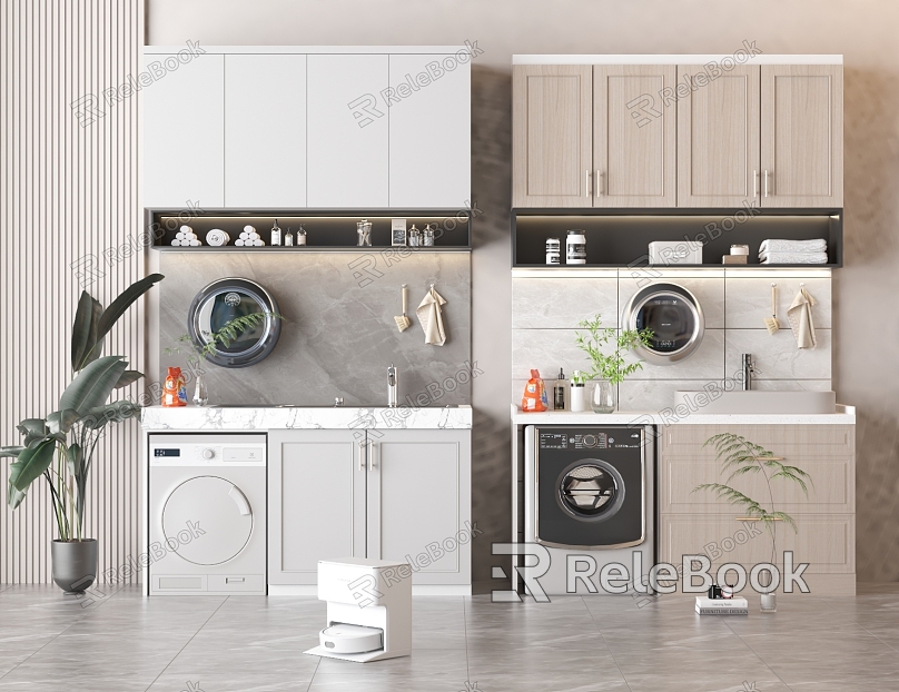 Modern washing machine cabinet model