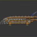 Futuristic Yellow And Gray Spaceship With Multi Compartment Design For Cosmic Exploration