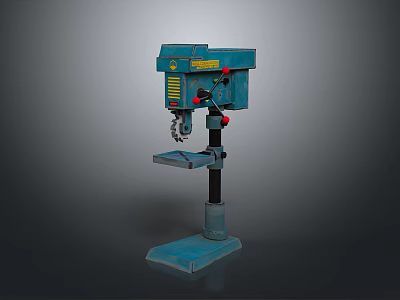 Blue Industrial Drill Press Hardware Tool With Stable Base And Durable Metal Construction 3d model