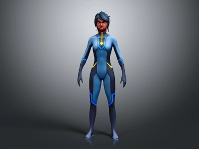 modern game character sci-fi character futuristic figure sci-fi costume sebo costume futuristic costume sci-fi costume 3d model