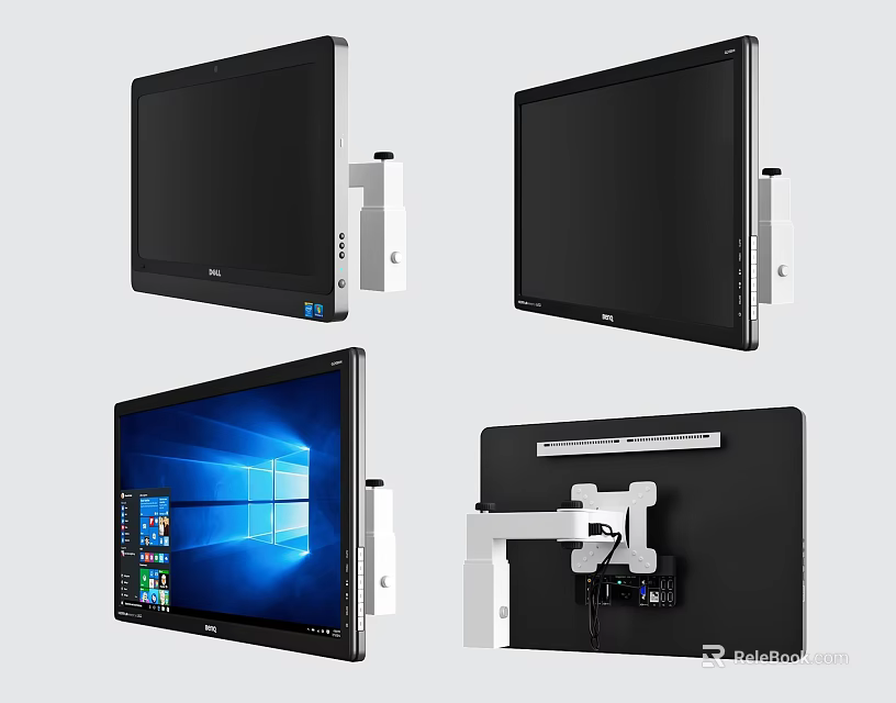 Full HD LED Computer Monitor With Height Adjustable Stand And Multiple Viewing Angles 3d model 