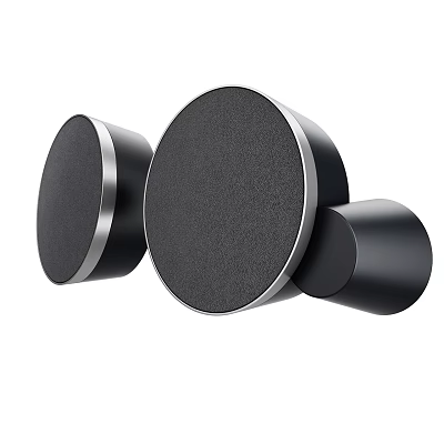 Modern Round Headphones Speakers With Black Body Metal Frame And HiFi Sound Quality 3d model