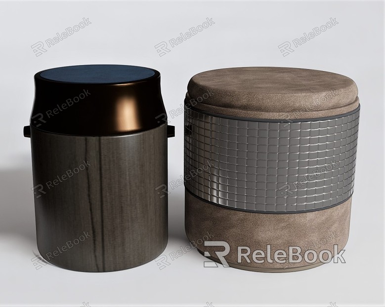 Modern Sofa Stool Round Stool Shoe Stool Foot Rod model