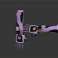 Advanced Purple Silver Mechanical Arm With Metallic Structure And Futuristic Design