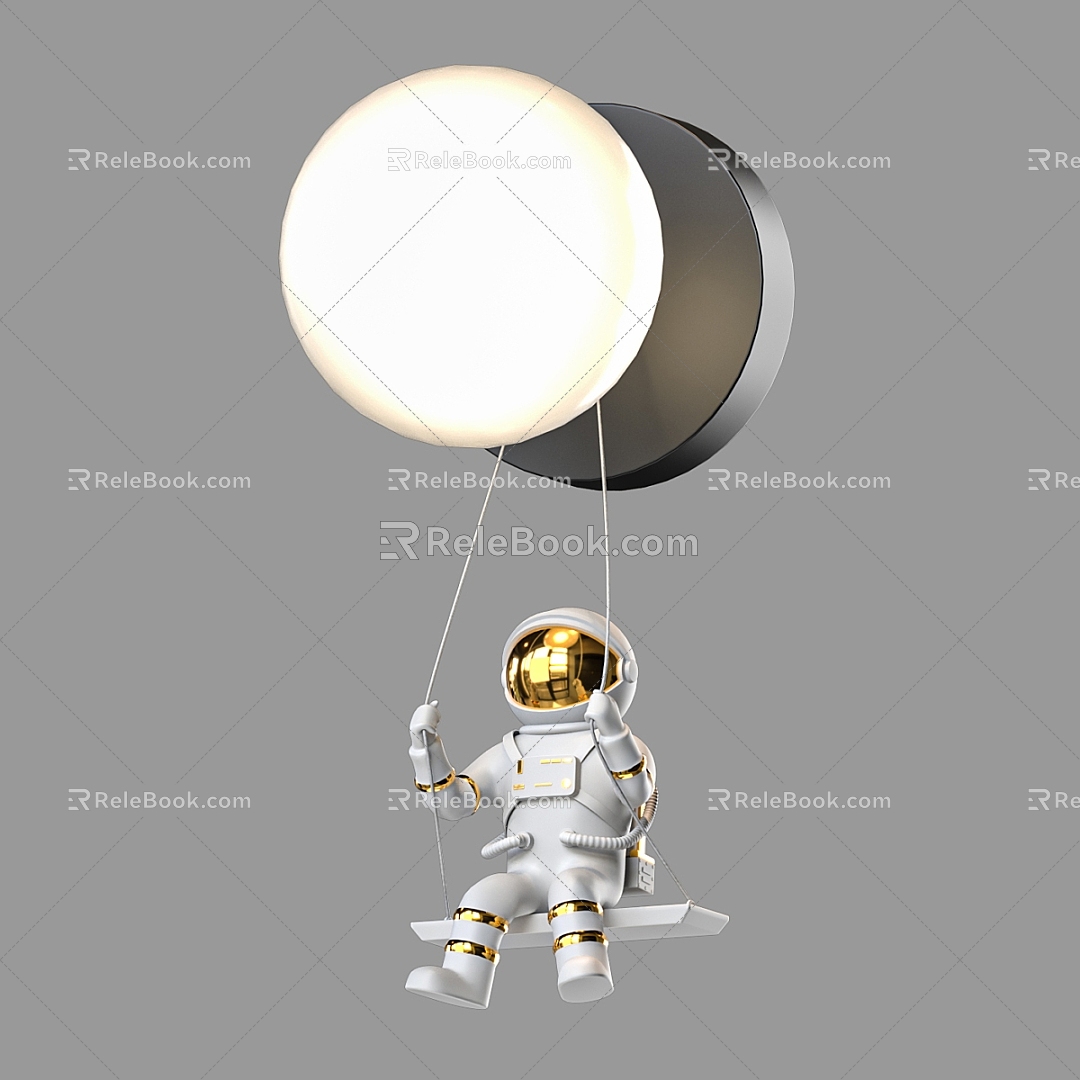 Modern minimalist children's wall lamp 3d model